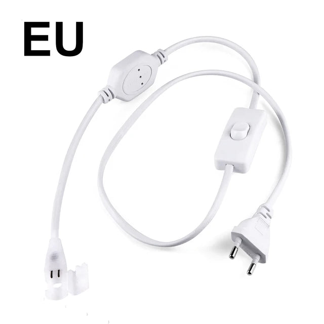 Ruban lumineux LED blanc moderne interrupteur tactile clips fixation transformateur d’éclairage EU US plug