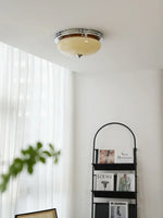 lampe moderne blanche beige verre fer rond lisse surface vis fixe chambre salon