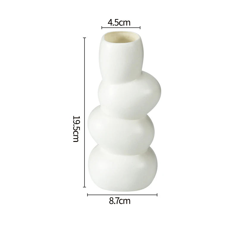 vases décoratifs modernes plastique blanc noir gris vert rayures verticales fleurs maison mariage