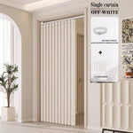 rideau plissé porte intérieure imitation lin couleur crème moderne opacité variable plis verticaux tringle