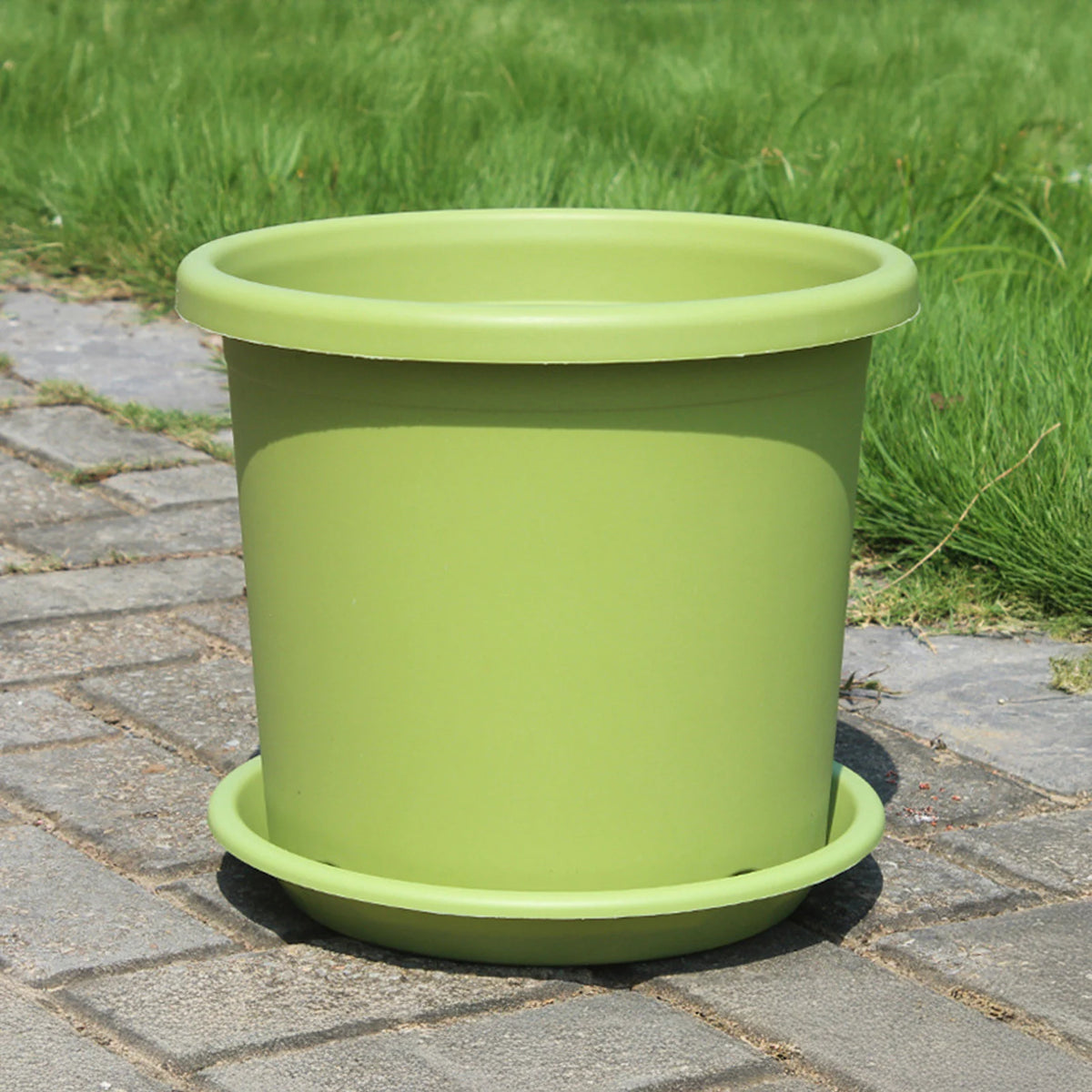pots fleurs vert clair moderne drainage support jardin balcon 14x12cm 17.5x15cm 21.5x17.8cm