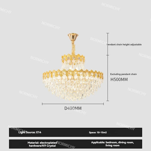 lustre cristal doré strass acier inoxydable moderne salon haute luminosité led