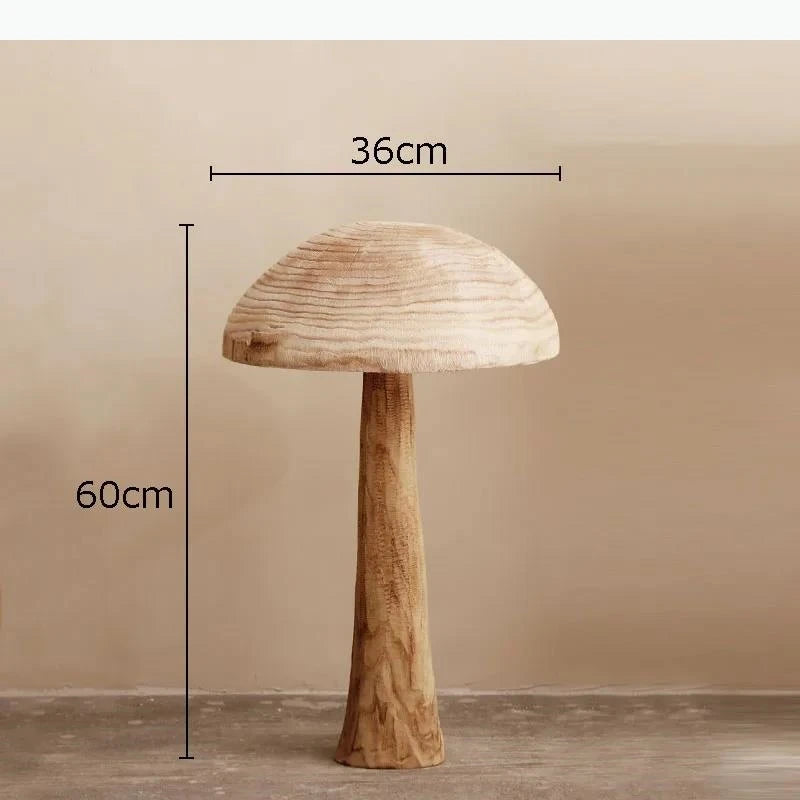 décoration moderne sculpture bois champignons artisanal plante naturelle maisonOpaque beige brun sculpture artisanale