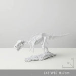 squelette dinosaure résine décor maison salle gris marron clair os roche tringle noire réaliste
