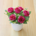 bouquet fleurs artificielles rose blanche violette jaune rouge intérieur décoration moderne minimaliste