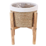 pots plante naturel blanc corde tressée bois rustique boho chic plastique transparentintérieurextérieurbalcon