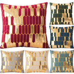 taies d'oreiller géométriques polyester solides couleur rouge doré blanc contemporains lit sofa decoration