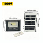 lampe solaire 50w 100w 200w 300w 500w ip67 panneau solaire led noire moderne