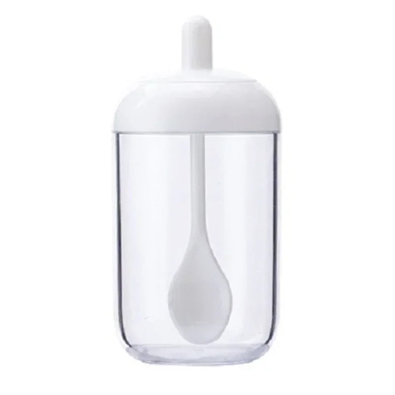récipients épices condiments cuillère intégrée transparent moderne minimaliste respectueux environnement