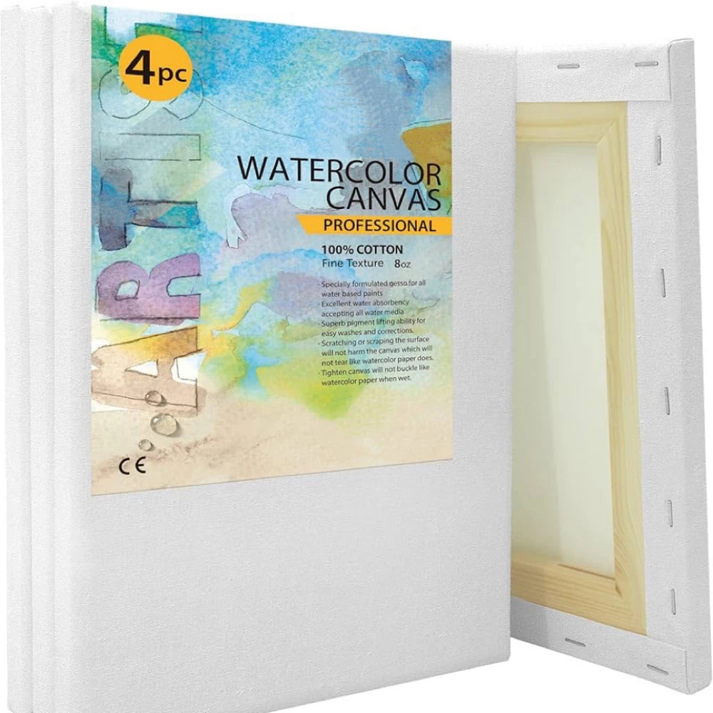 toiles peinture coton blanc cadre bois set art peinture huile aquarelle enfants adultes