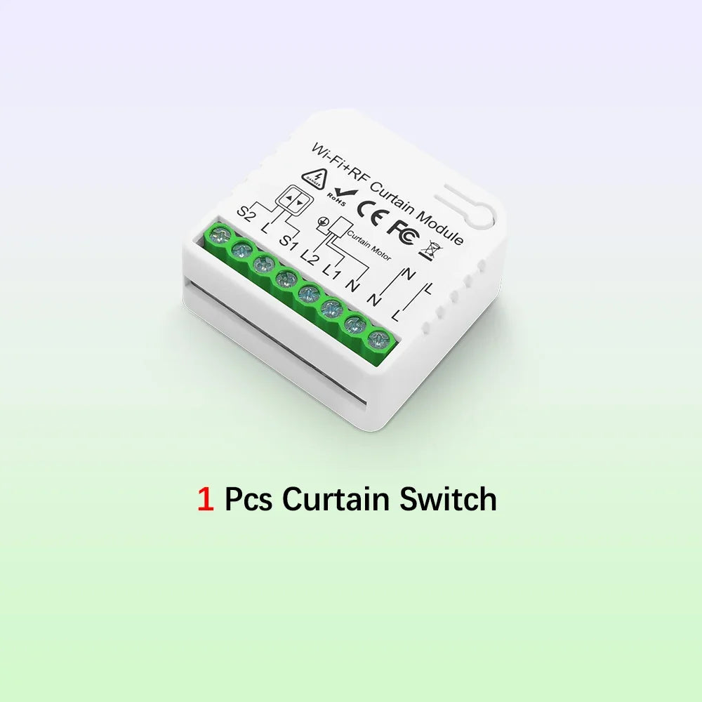 module rideau motorisé wifi rf blanc moderne batterie incluse télécommande 433mhz