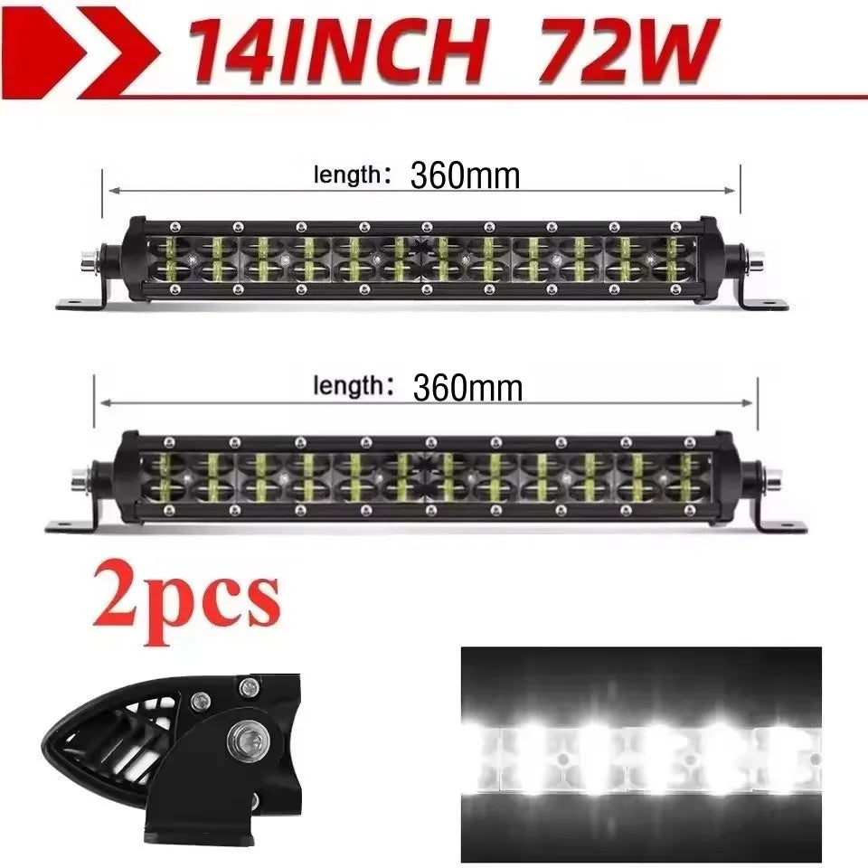 barre lumineuse led 14 pouces 72w spot flood combo travaux route moderne