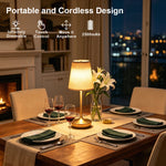 lampe table portable or abatjour tissu tactile moderne rechargeable chambre coucher