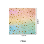 vaisselle jetable anniversaire arc ciel assiettes dorées points confettis serviettes verres festifs