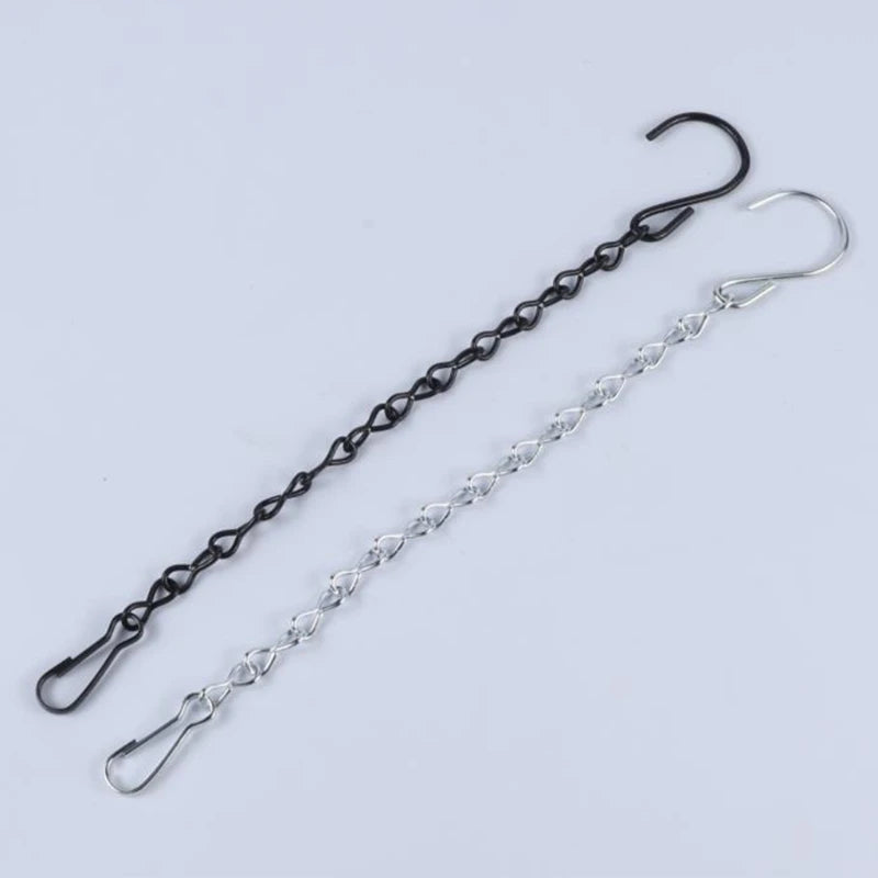 chaînes métalliques noires argent classiques boucles anneau 50cm 90cm 24cm