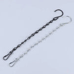 chaînes métalliques noires argent classiques boucles anneau 50cm 90cm 24cm