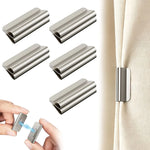 clips magnétiques rideaux argenté adhésif moderne minimaliste inoxydable détachable lumière fixe cặp 2PAIR