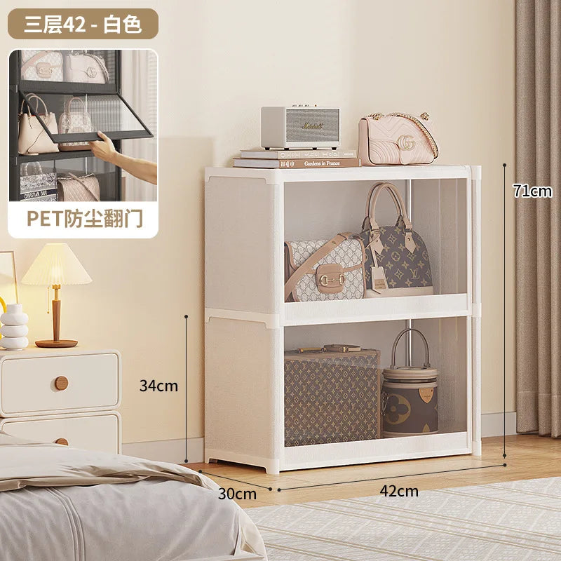 étagère bagages moderne acier inoxydable blanc anti poussière niveaux 42 cm