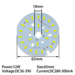 plaque led 12w blanc chaud 3000k 55mm 65mm 85mm 100mm moderne