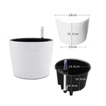 pots plantes autoarrosants indicateurs eau moderne thermomètre pieds boisDecoration intérieure blanc noir vert rond