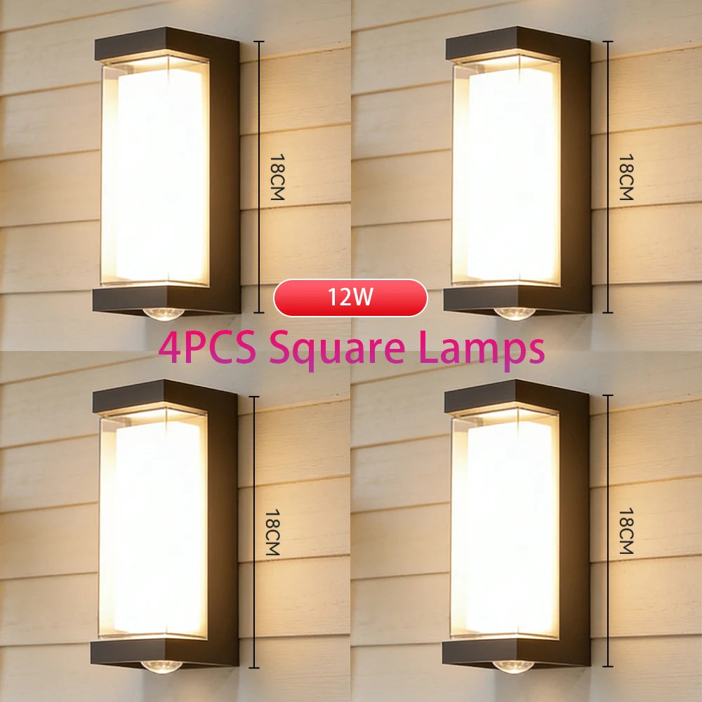 lampe murale extérieure moderne noire fixée ipx4 85265v led an