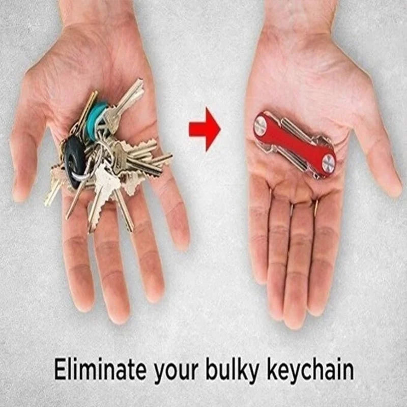 porte clés multifonction minimaliste moderne plusieurs clés porte cartes outil acier inoxydable couleurs noires