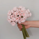bouquet pivoines artificielles soie rose blanc violet décoration intérieure mariage anniversaire transparent minimaliste