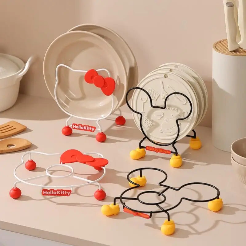 support assiettes hello kitty mickey mouse blanc rouge jaune moderne ludique assiettes couvercles bols