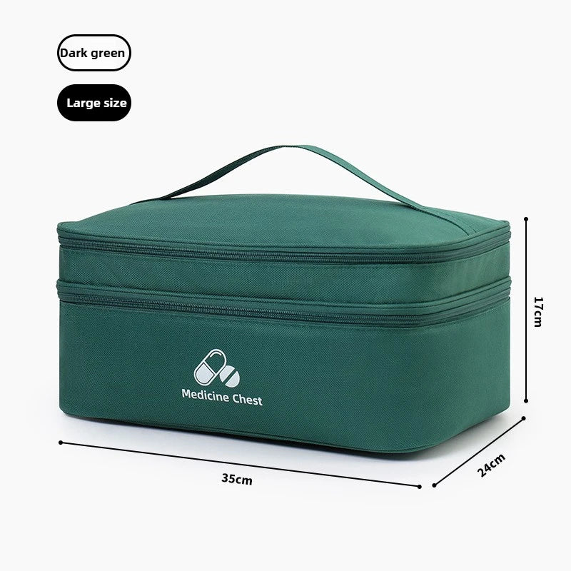 trousse médecine rouge réutilisable sac rangement oxford pratique compartiments médicaments première aide emergencesécole