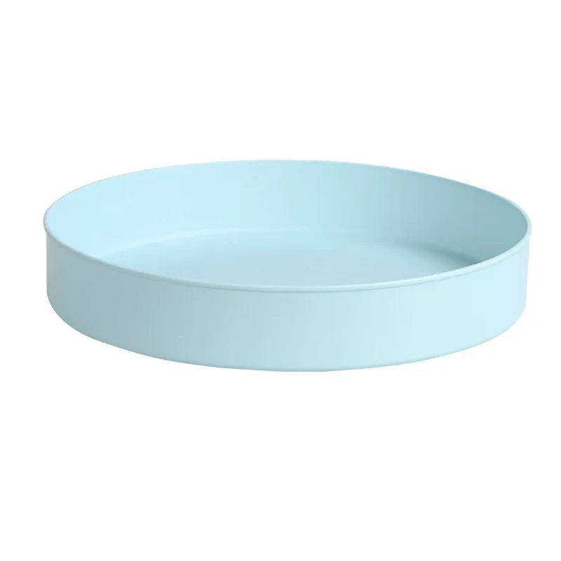 organiseur rangement rotatif blanc moderne plateau rond lisse antidérapant cosmétiques cuisine bouteilles sauce flacons