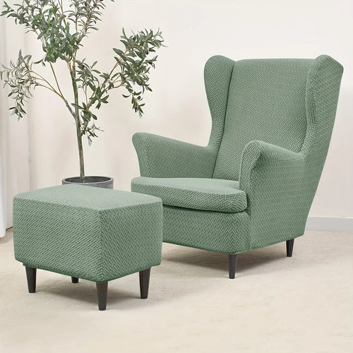 fauteuil repose pieds motif géométrique moderne vert gris noirversible tissu polar fleece confortable