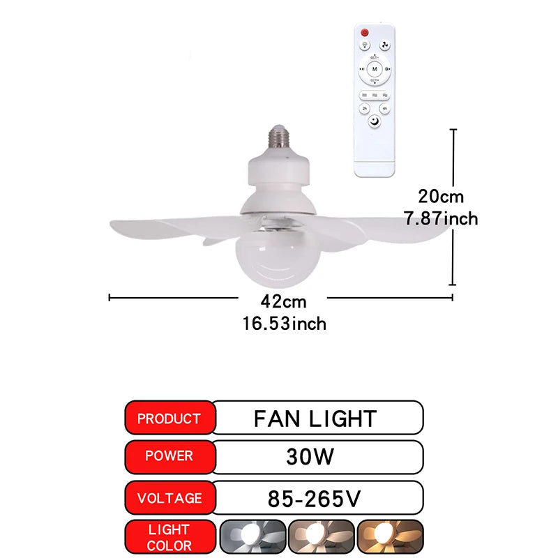 ventilateur blanc moderne pales vitesses couleurs led ajustable télécommande chambre