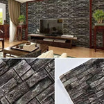 décoration murale adhésive brique texture moderne panneau noir rose marron rustique