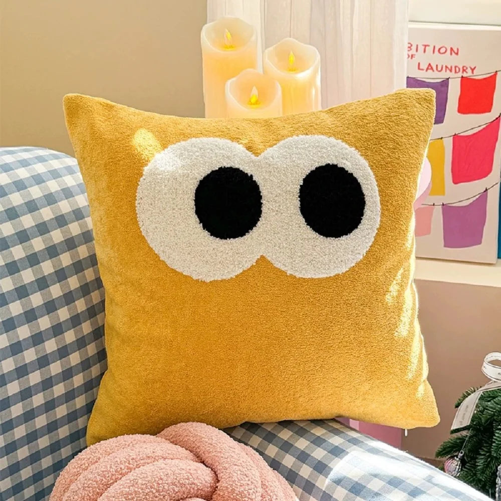coussin jaune oiseau cartoon polyester coton respectueux environnement utilisation maison decoration interieur lit