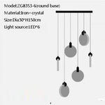 suspension lumineuse moderne cristal transparent dorées salon restaurant chambre principal