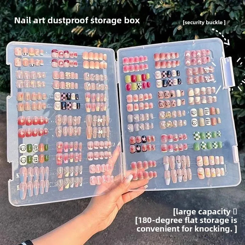 coffret rangement faux ongles multicolores modernes grande capacité portatif transparent accessoire nail art