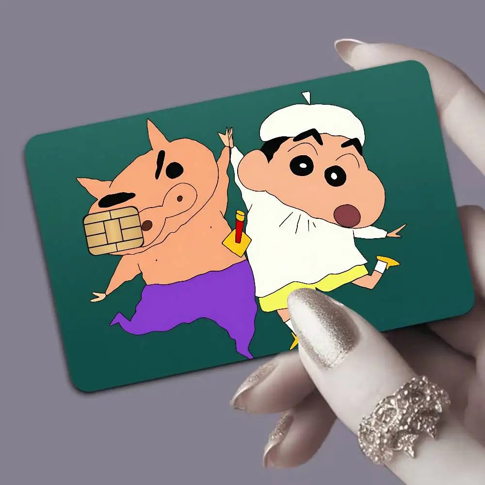 autocollants protection cartes bancaires dessins animés personnages porc oiseau violet vert blanc illustration