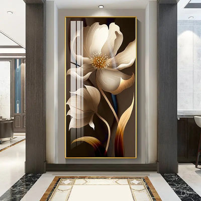 Luminaire LED fleur en porcelaine cristal pour entrée moderne