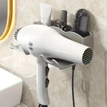 support mural sèche cheveux rangement salle bain sans perçage brosse peigne fixations modernes accessoires