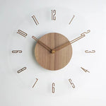 horloge murale moderne bois clair numéros blancs texture 3D acrylique diamètre 35cm fixations inclusées