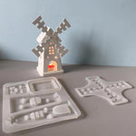 moulage silicone moulins vent décorations bougie blanc rose rustique charmant