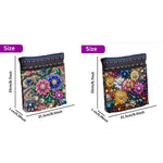 sac main noir bleu denim fleurs strass poignées moderne portable décoration quotidien