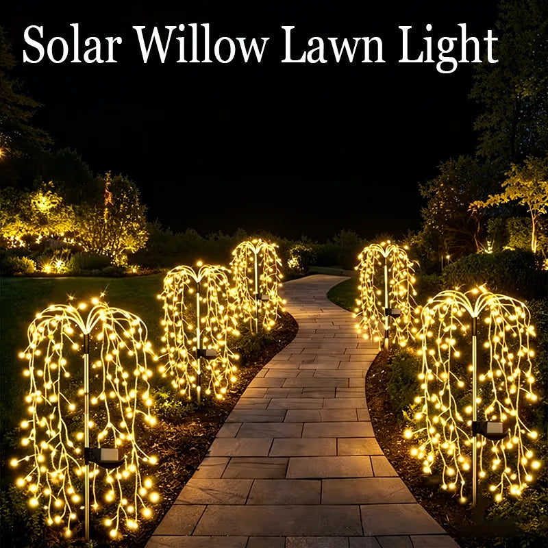 lumières solaires jaune ambre multicolore branches led extérieures ambiance festive