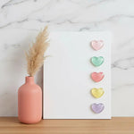 aimants forme cœur bleu vert rose jaune violet modernes décoratifs mur photo tableau blanc