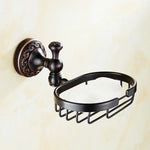 accessoires salle bain bronze noir classique porte serviettes savon papier hygiénique toilettage métal finition