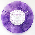 horloge murale moderne abstraite violet rose vert marbrée sans piles salon chambre coucher