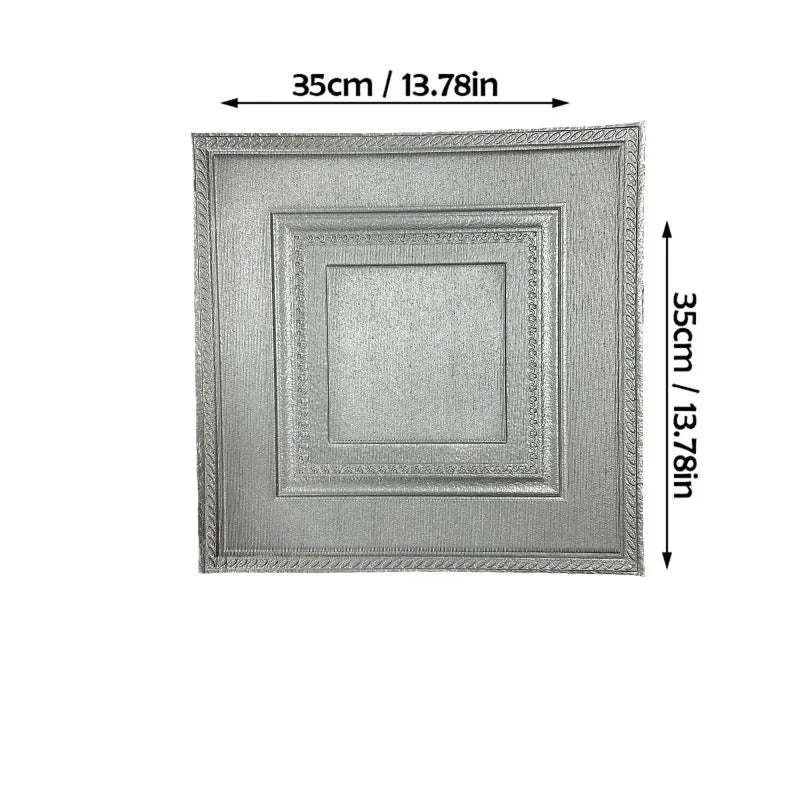 plaque decorative mur impermeeuble adhesif blanc geometrique resistant humidite 35cm 35cm