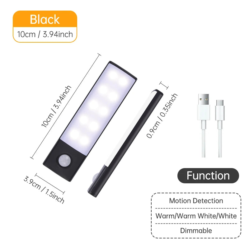 veilleuse led 10 20 30 40 60cm adhésive sans fil capteur mouvement blanc moderne