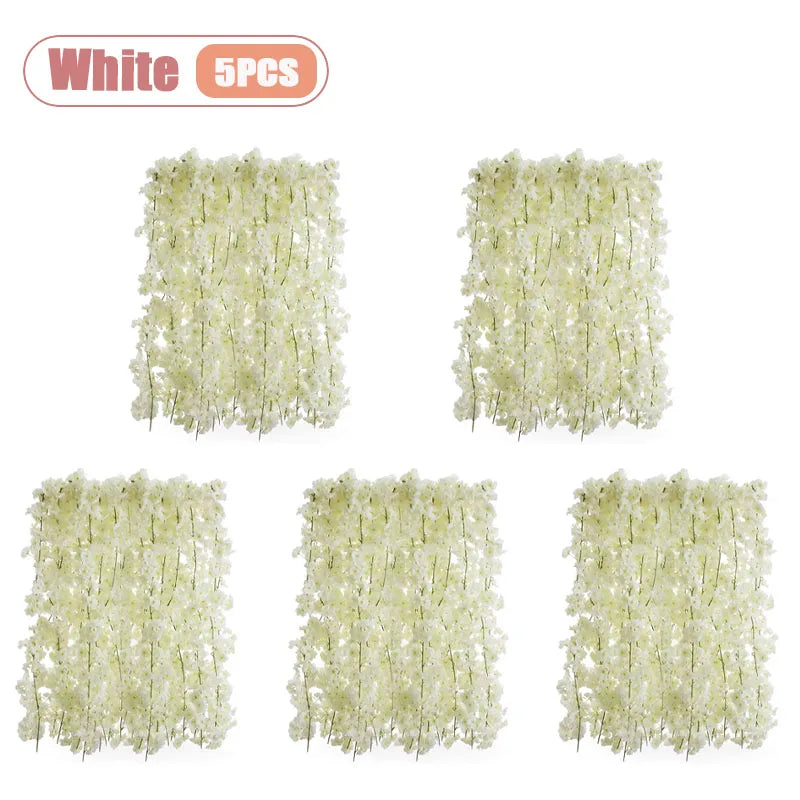guirlande fleurs artificielles rose clair decoration murale exterieure maison romantique 180cm fête anniversaire