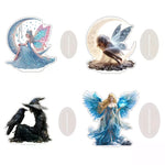 décoration figurines transparentes croissant lune motifs orientaux sorcières fées mosquées étoiles dragons fantaisie